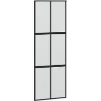vidaXL Porta scorrevole nera 90x205 cm in vetro temperato e alluminio