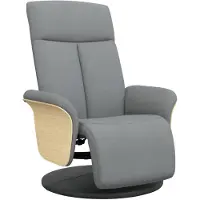 vidaXL Poltrona relax con poggiapiedi in tessuto grigio chiaro