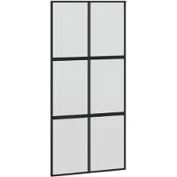 vidaXL Porta scorrevole nera 102,5x205 cm in vetro temperato e alluminio