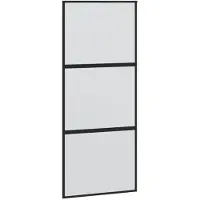 vidaXL Porta scorrevole nera 90x205 cm in vetro temperato e alluminio