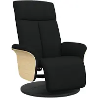 vidaXL Poltrona relax con poggiapiedi in tessuto nero