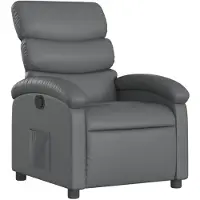 vidaXL Poltrona relax in Pelle finta grigia