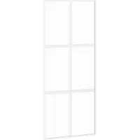 vidaXL Porta scorrevole bianca 90x205 cm in vetro temperato e alluminio