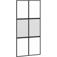 vidaXL Porta scorrevole nera 102,5x205 cm in vetro temperato e alluminio