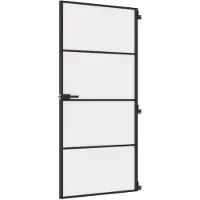 vidaXL Porta interna slim nera 93x201,5 cm vetro temperato e alluminio