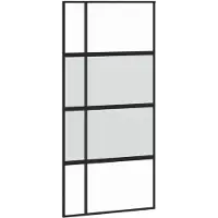 vidaXL Porta scorrevole nera 102,5x205 cm in vetro temperato e alluminio