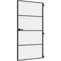 vidaXL Porta interna slim nera 102,5x201,5 cm vetro temperato e alluminio