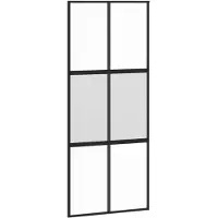 vidaXL Porta scorrevole nera 90x205 cm in vetro temperato e alluminio