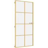 vidaXL Innenür schmal 93x201,5 cm gehärtetes Glas und Aluminiumgoldfarbe