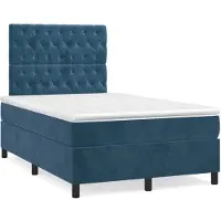 vidaXL Letto a molle con materasso blu scuro 120x200 cm in velluto
