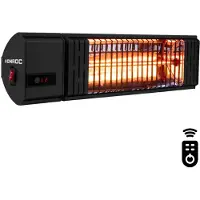 Vonroc Riscaldatore a infrarossi Volsini 2000W – Incluso telecomando e schermo LCD| Nero