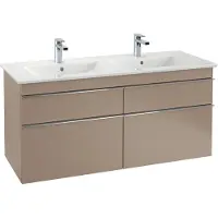 Villeroy & Boch Venticello armoire double lavabo, 2 trous pour robinet, avec trop-plein, 1300x500mm, 4111DL01, 4111DL01