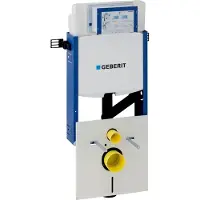 Geberit Elemento Kombifix per WC a parete, 108 cm, con cassetta di scarico Sigma da incasso (12 cm), predisposto per l'aspirazione degli odori, regolabile in profondità, con comando frontale
