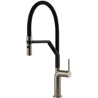 Gessi 60315, modello Ziehen, colore nero, finitura nichel, maniglie a leva, immagine singola, dimensioni 3/8", tipo C