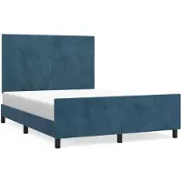 vidaXL Struttura letto senza materasso blu scuro 140x190 cm velluto