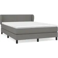 vidaXL Letto a molle con materasso grigio scuro 140x190 cm in tessuto
