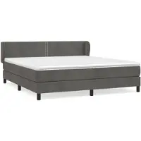 vidaXL Letto a molle con materasso grigio scuro 180x200 cm in velluto