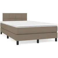 vidaXL Letto a molle con materasso Taupe 120x200 cm in tessuto
