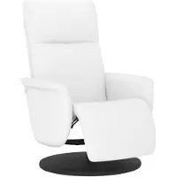 vidaXL Poltrona relax con poggiapiedi in Pelle finta bianca