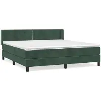 vidaXL Letto a molle con materasso verde scuro 180x200 cm in velluto