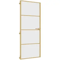 vidaXL Porta interna Slim Golden 83x201,5 cm in vetro temperato e alluminio