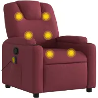 vidaXL Sedia da massaggio in tessuto rosso vino