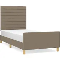vidaXL Struttura letto senza materasso Taupe 80x200 cm tessuto