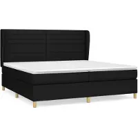 vidaXL Letto a molle con materasso nero 200x200 cm in tessuto