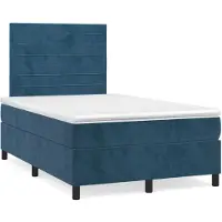 vidaXL Letto a molle con materasso blu scuro 120x200 cm in velluto