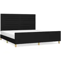 vidaXL Struttura letto senza materasso nero 160x200 cm tessuto