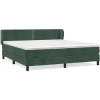 vidaXL Letto a molle con materasso verde scuro 180x200 cm in velluto