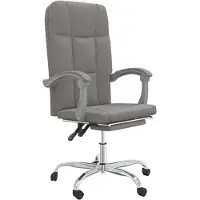 The Living Store Sedia da ufficio con funzione reclinabile Tessuto Taupe