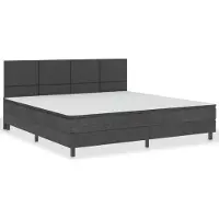 The Living Store Box spring bed tessuto grigio scuro 200x200 cm