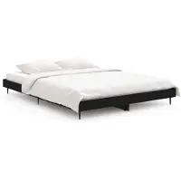 The Living Store Struttura letto nera 140x190 cm in materiale ligneo