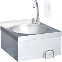 The Living Store Lavamano con rubinetto in acciaio inox e dispenser di sapone