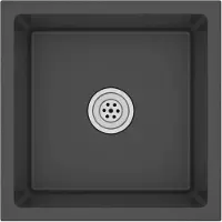 The Living Store Lavello da incasso a mano in acciaio inox nero
