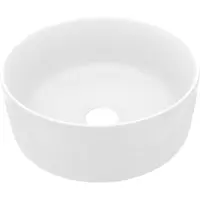 The Living Store Lussuoso lavabo rotondo bianco opaco 40x15 cm in Vetroceramica