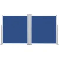 The Living Store Tenda laterale estensibile blu 160 x 600 cm