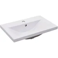 The Living Store Lavabo da incasso 61x39,5x18,5 cm in Vetroceramica bianca