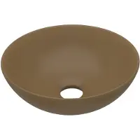 The Living Store Lavabo rotondo in Vetroceramica opaca crema