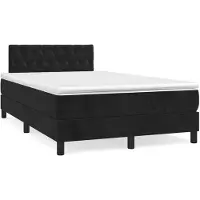 The Living Store Letto a molle con materasso nero 120x200 cm in velluto
