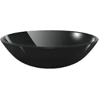 The Living Store Lavabo in vetro temperato 42 cm nero