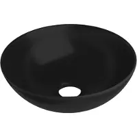 The Living Store Lavabo rotondo in Vetroceramica nero opaco