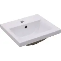 The Living Store Lavabo da incasso 42x39x18 cm in Vetroceramica bianca
