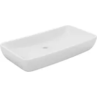 The Living Store Luxury Lavabo Rettangolare Bianco Opaco 71x38 cm Vetroceramica