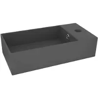 The Living Store Lavandino da bagno con troppopieno in Vetroceramica grigio scuro