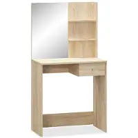 The Living Store Tavolino da toilette in legno composito 75x40x141 cm rovere