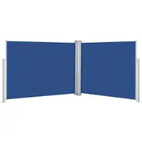 The Living Store Tenda laterale estensibile blu 140 x 1000 cm