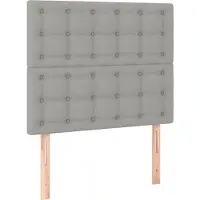 The Living Store Letto a molle con materasso e LED in tessuto grigio chiaro 100x200 cm