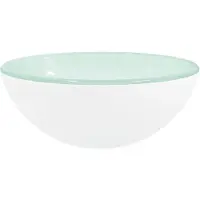 The Living Store Lavabo in vetro temperato 30x12 cm Bianco